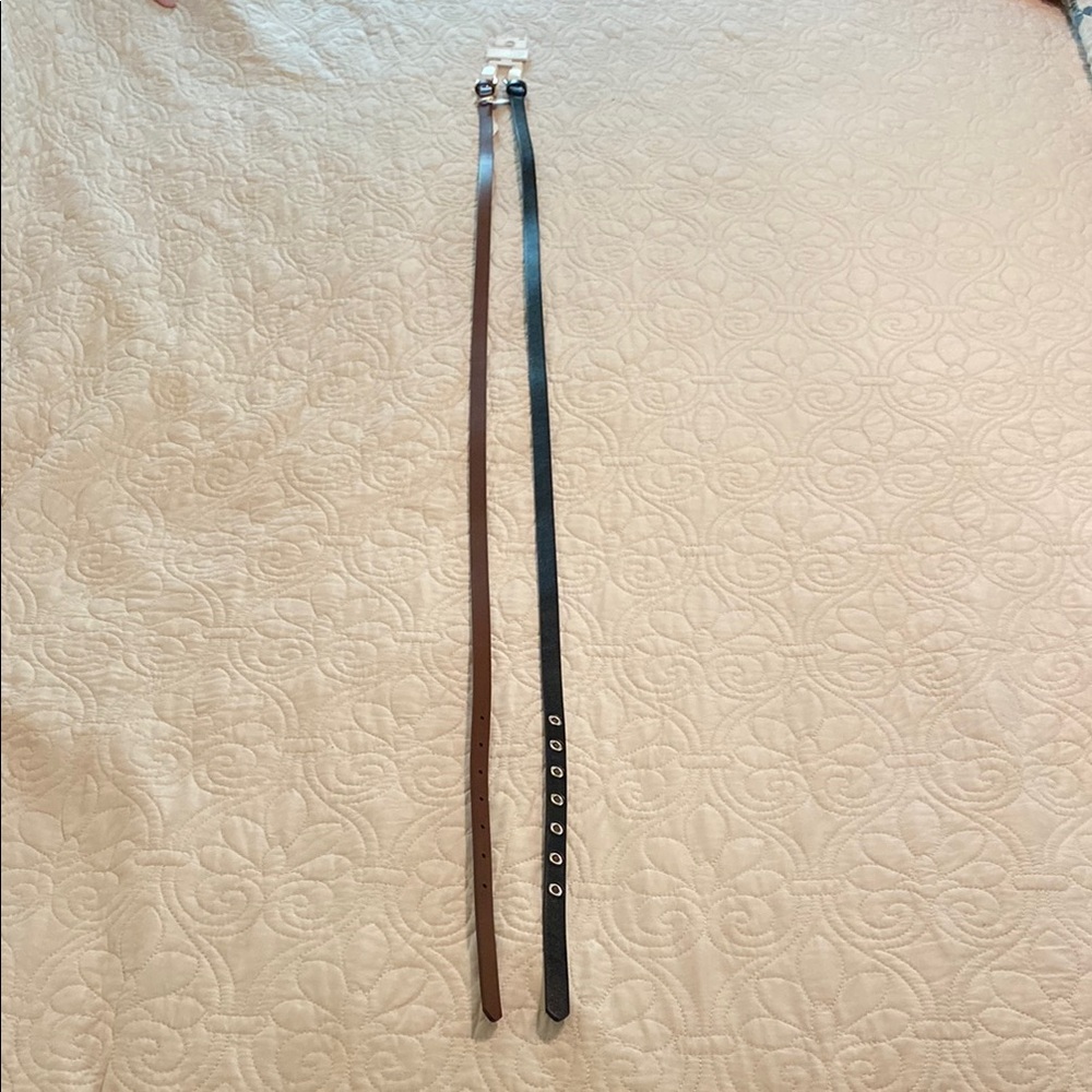 Brown and Blue Leather Belt